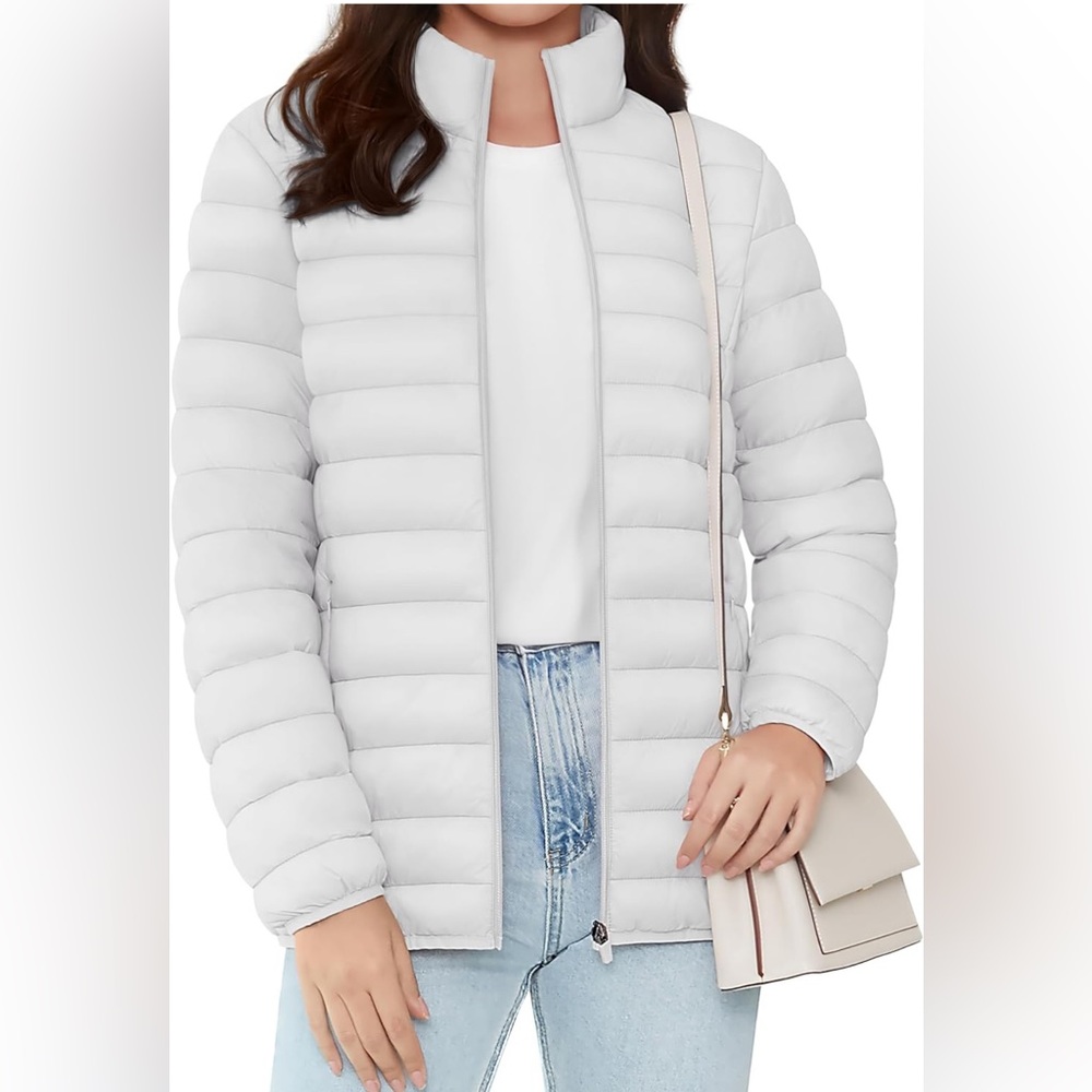 TACVASEN Womens Puffer Jacket Quilted Lightweight Stand Collar Zip Up